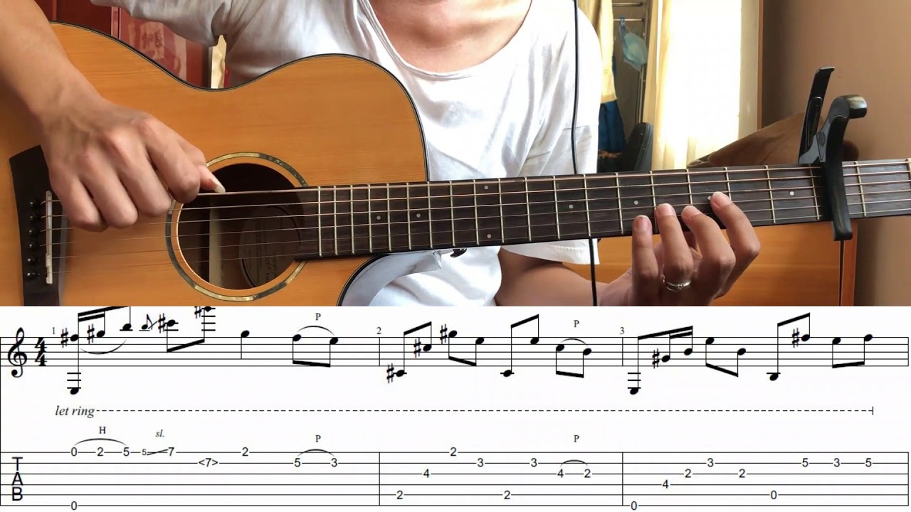 အချစ်ညရင်ခုန်သံ Fingerstyle Guitar Tutorial အပိုင်း ၁