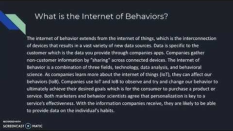 The Internet of Behaviors