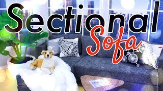 DIY - How to Make: Doll Sectional Sofa using recycled Barbie Boxes | EASY No Sew Felt Craft screenshot 4