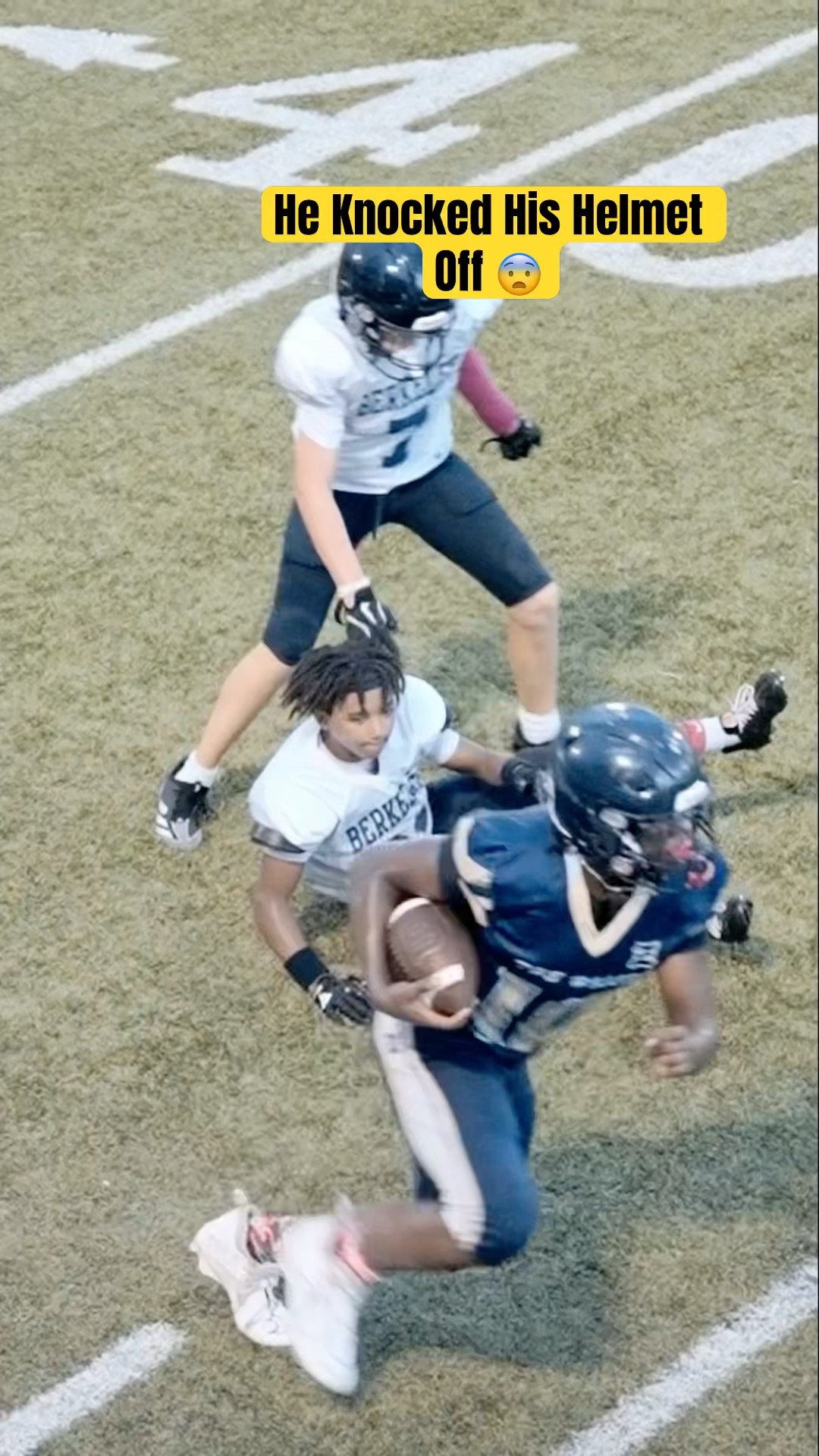 Did He Really Knock His Helmet Off ? #football #bighit