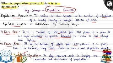 What is population growth ? How is it determined ?