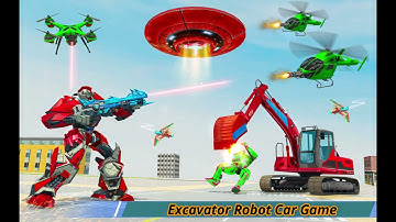 Excavator Robot Car Game: Dino