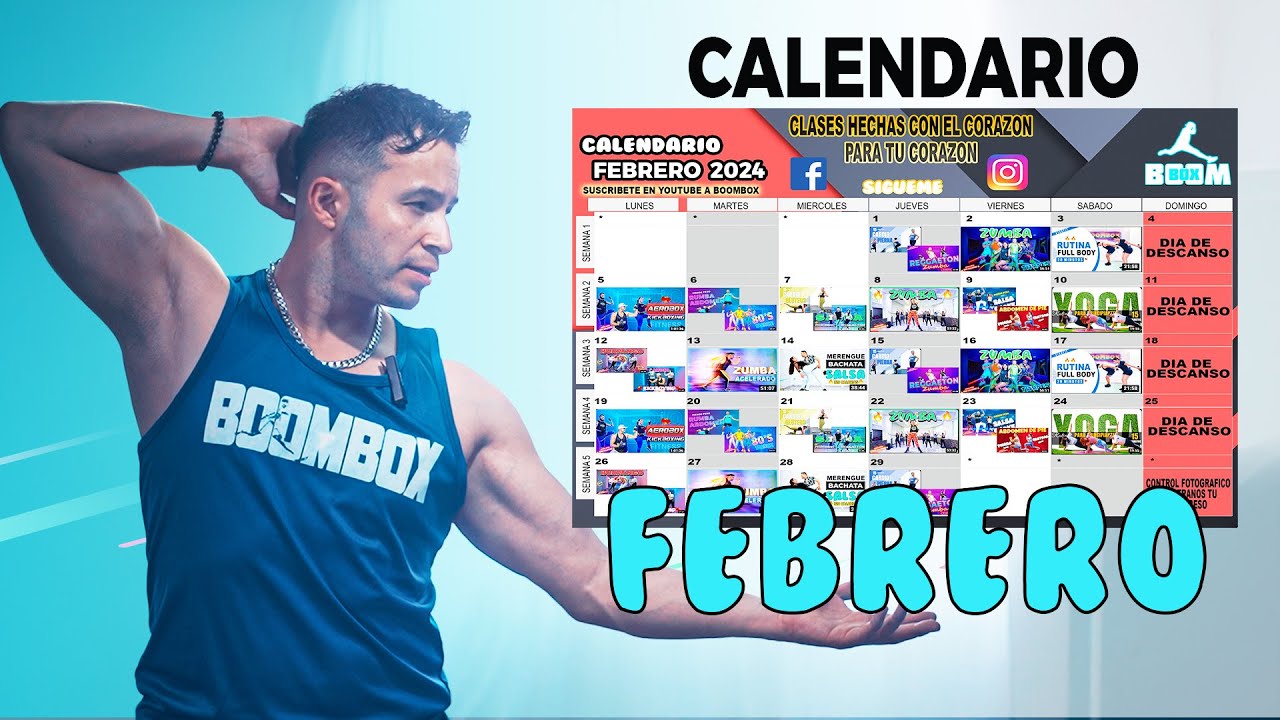 CALENDARIO FEBRERO 2024 Boombox Fitness + SORTEO YouTube
