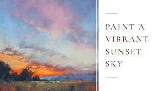 Learn to paint a vibrant sunset sky in soft pastel screenshot 2