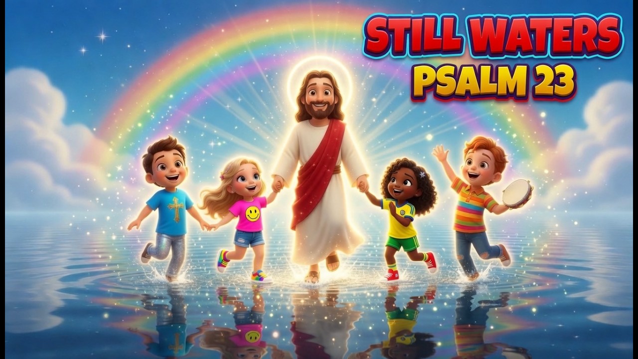 Still Waters Psalm 23 🌙 Peaceful Sleep Music for Kids | Jesus Calming ...