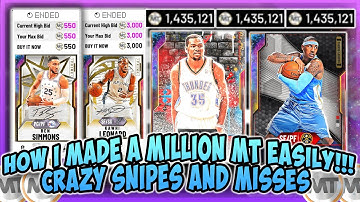 NBA2K20 - HOW I MADE OVER A MILLION MT EASY AND FAST!!! CRAZY SNIPES AND MISSES..CRAZY FILTER TO USE