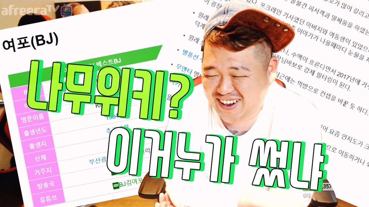 [BJ여포] 나무위키? 뜨겁다 뜨거워, 김부선이가 썼냐?
