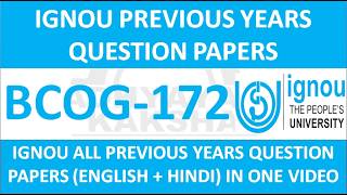 BCOG-172 || IGNOU PREVIOUS YEARS QUESTION PAPERS || BCOG-172 EXAM QUESTION PAPER IN HINDI & ENGLISH screenshot 1