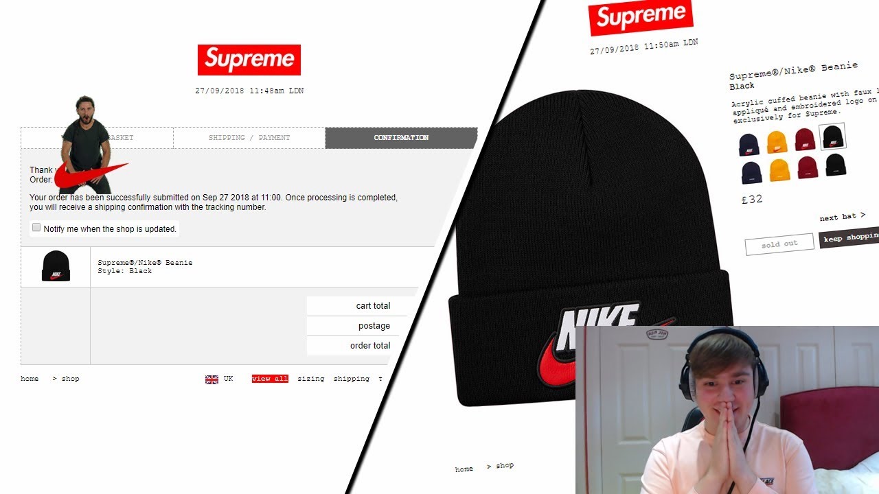 Supreme FW18 Week 6 Live Cop - Nike Collab Week (Manual Checkout)