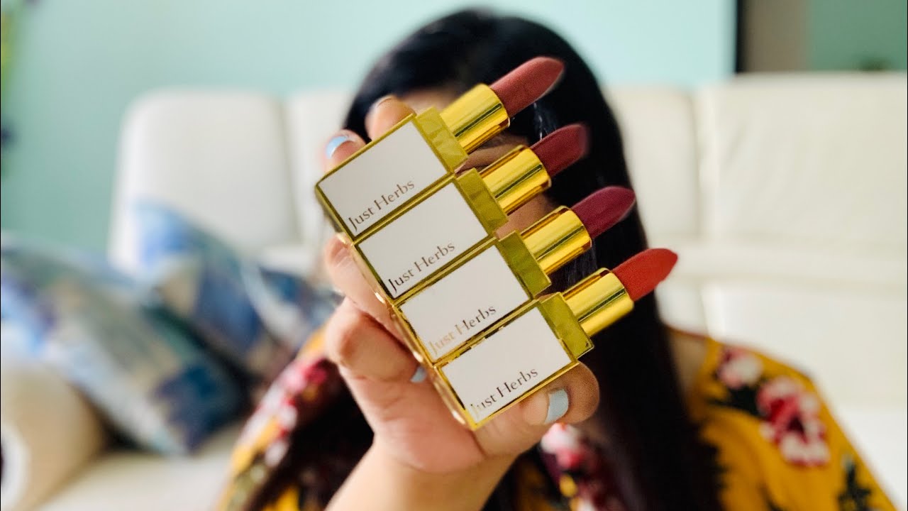 Just Herbs India Herb Enriched Lipsticks Review & Swatches YouTube