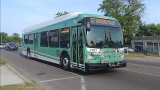 Westbound Brand New DDOT bus 2303 XD40 NFI 2023 on Route 27 Joy to Redford Plaza cool driver