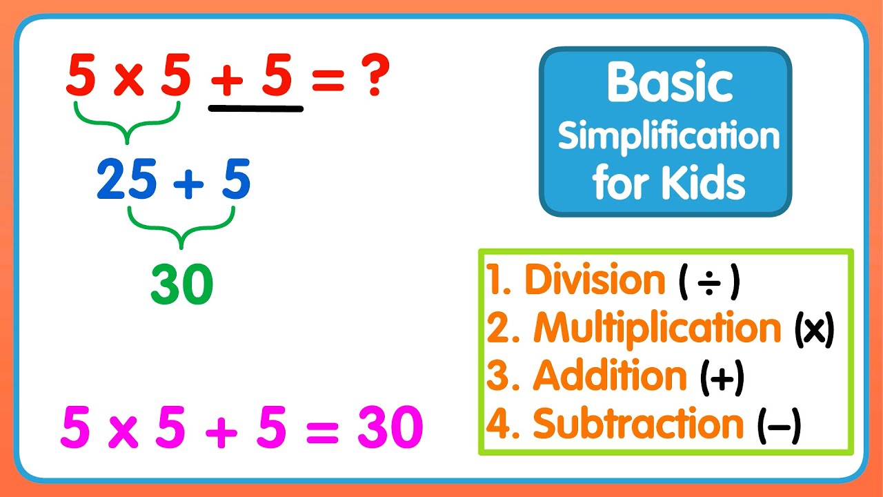 Basic Simplification Problems for Kids | Maths for Kids | Maths for Children