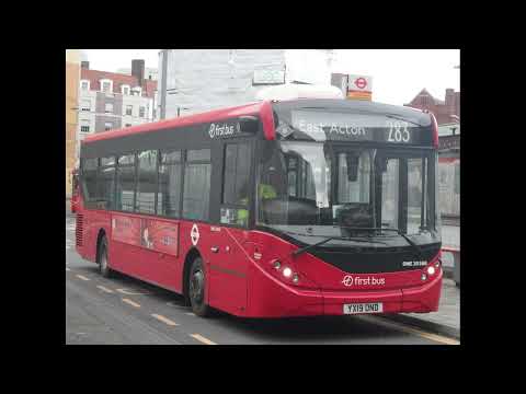 E200MMC ExRATP, First Bus London DME30368 YX19OND on Route 283 Sits at Hammersmith Bus Station Stand