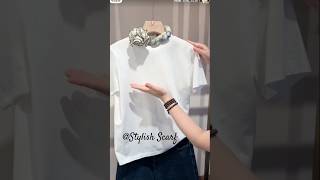 Upgrade Your Basic T-Shirt with These 3 Scarf Styles,#StyleTutorial #SilkScarf #OutfitUpgrade
