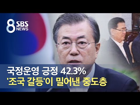 &amp;#39;문재인 대통령 국정운영&amp;#39; 긍정 42.3%…&amp;#39;조국 갈등&amp;#39;이 밀어낸 중도층 / SBS