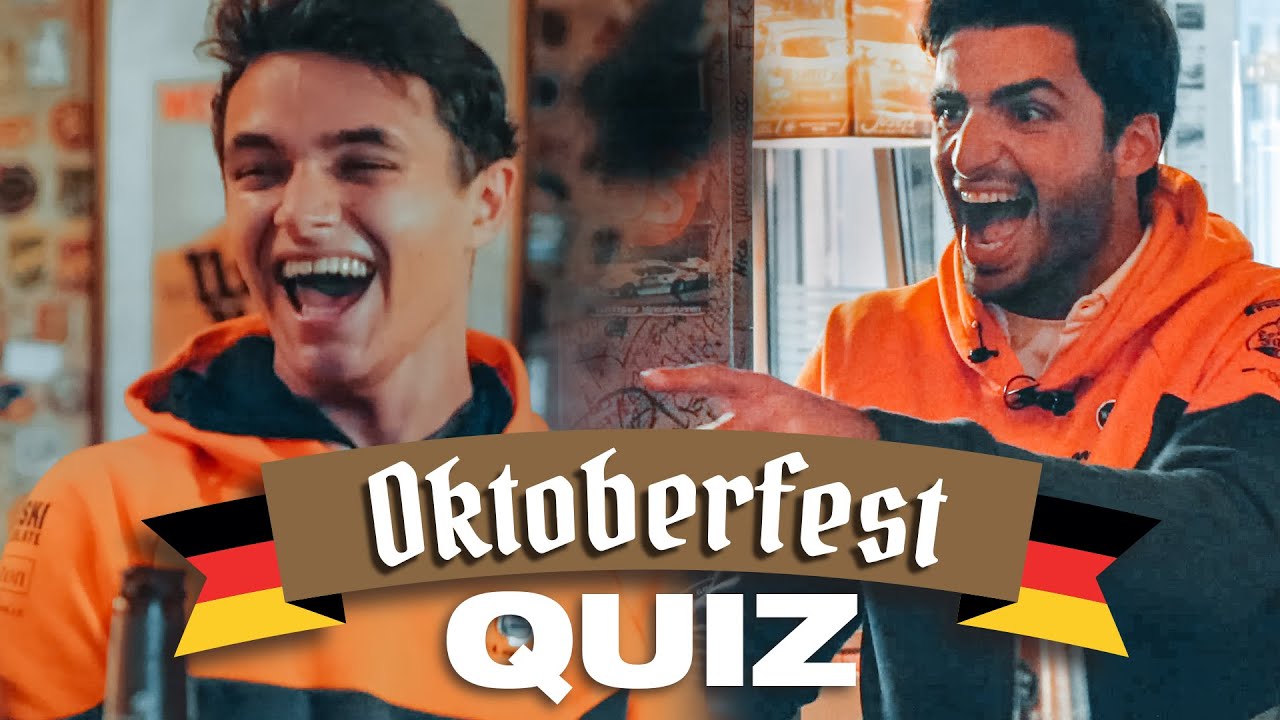 
                  Carlos Sainz and Lando Norris play Estrella Galicia 0,0's Oktoberfest Quiz