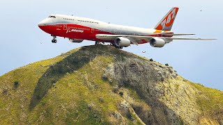 Boeing 747-8 Unconditional Landing On The Mountain Peak... Gta 5 Realistic Plane Video