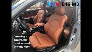 Sports Performance E46 M3 drivers cinnamon seat cover install