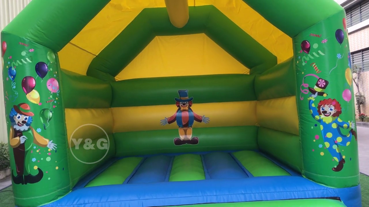 support synonym Latest clown inflatable bounce house is being exhibited and tested at Y&G inflatable