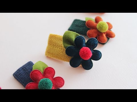 [리본공예/DIY세트]멜로우 똑딱핀 만들기/How To Make Hair Accessories/handmade hair accessories/똑딱핀만들기/머리핀만들기