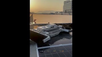 Unmanned solar clean robot E22G with a charging house, no need to use any worker.#solarcleaner #pv
