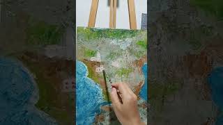 How to paint island. 99seni Daily Art Challenge (220725) part 6 #acrylicpainting