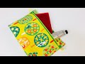 主婦のミシン、ＤＩＹ.裏付き折りマチポーチの作り方