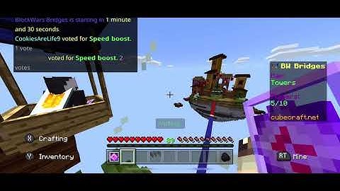 world record in CubeCraft bridges. 43 seconds with no kills