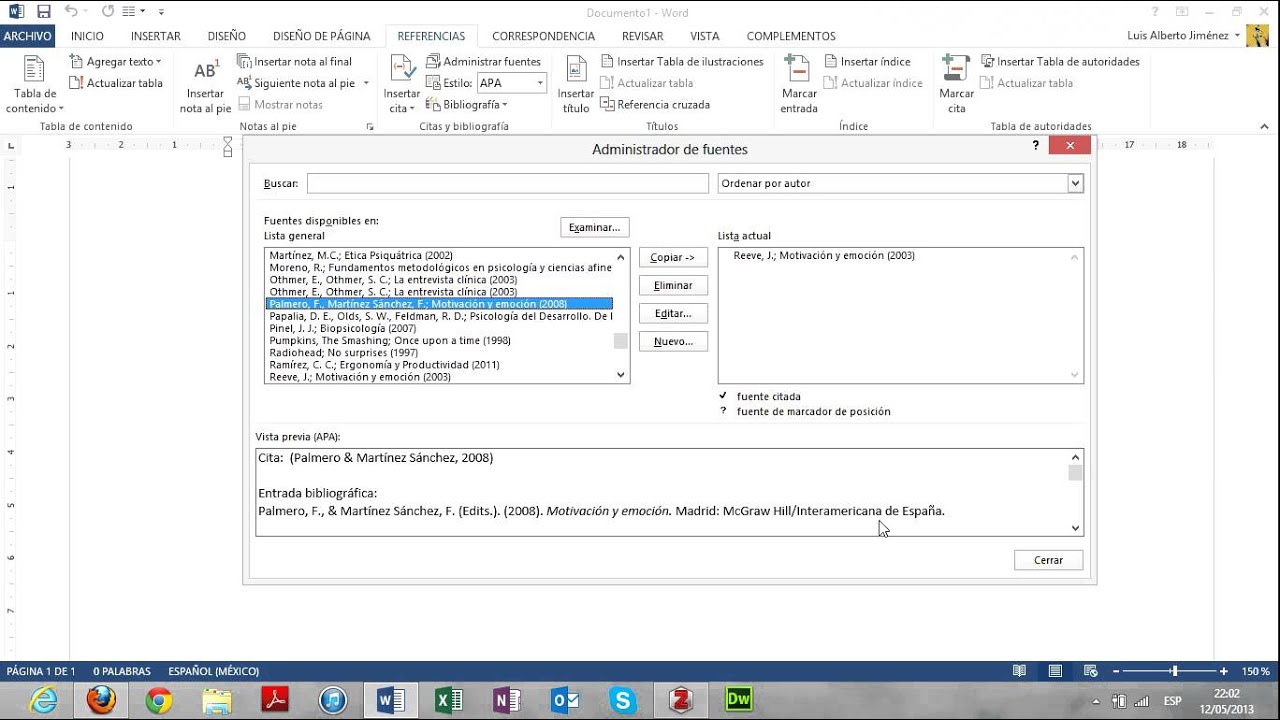 Citas y referencias con estilo APA en Word - YouTube