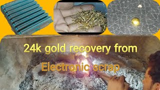 interesting 24k gold recovery from electronic computer scrap