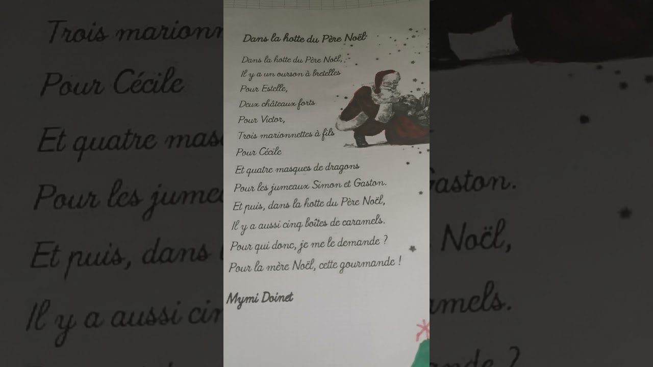 Dans La Hotte Du Père Noel Poesie www.youtube.com