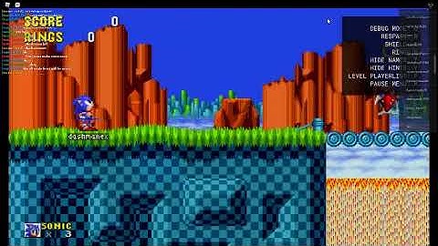 classic sonic simulator debug mode