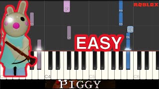 Piggy ROBLOX - Bunny Soundtrack - 100% EASY Piano Tutorial (Synthesia)