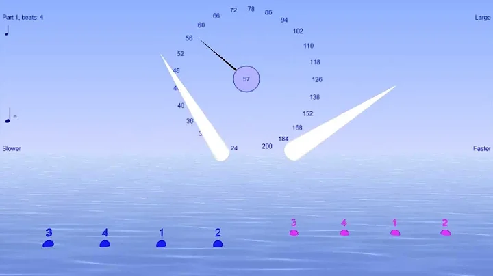Harmonic Polyrhythm animation for: 4/4 : 4/3 - with Bounce Metronome Pro