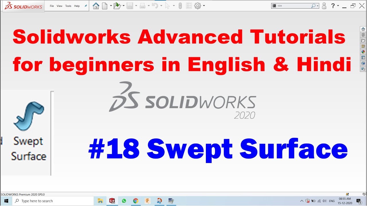 #Swept #boss #Surface Solidworks Advanced Tutorial in hindi #solidworks ...