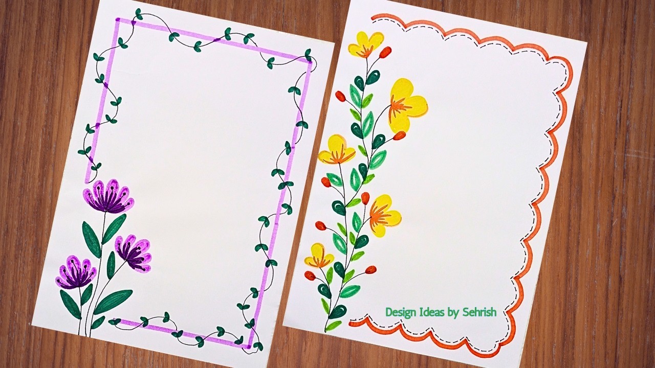 Draw Simple Border Designs | Easy Border Designs For Project Work ...