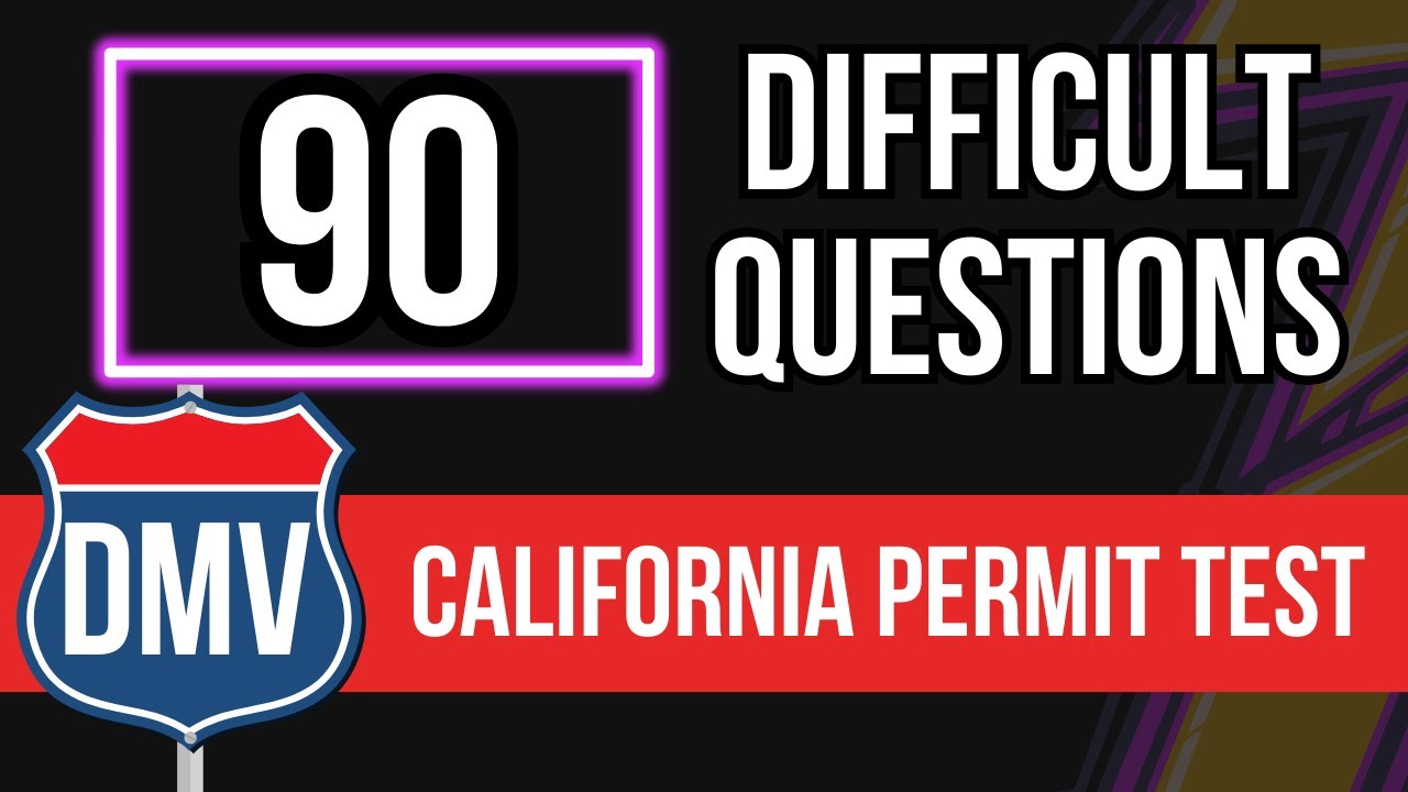 California DMV Permit Practice Test 2026 Real Written Exam (90 ...