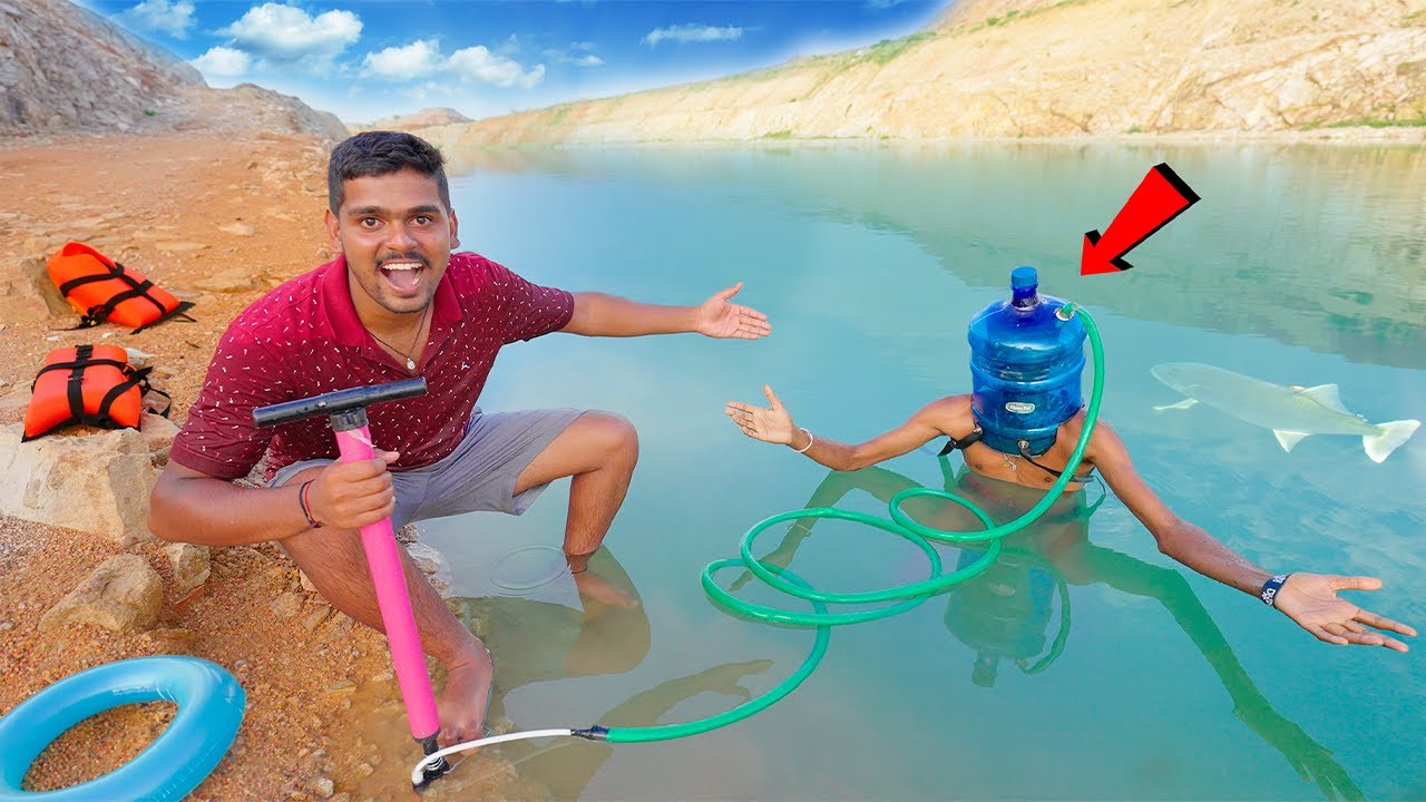 Making Underwater breathing Helmet 🔥🔥 నీళ్ల లోపల శ్వాస తీసుకునే Helmet