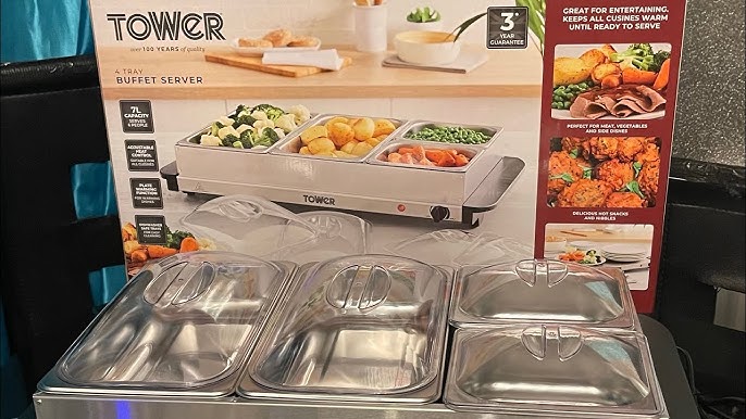 Elite Gourmet EWM 6171 7 5 Quart Triple Buffet Server Food