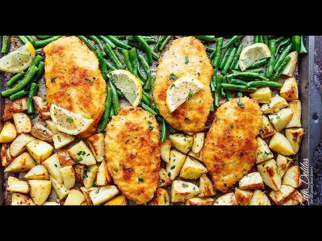 Sheet Pan Chicken with Rainbow Vegetables, Lemon and Parmesan