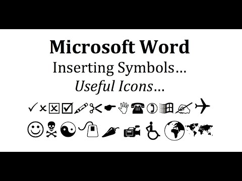 Insert icons, symbols