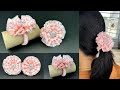 Flower Scrunchies. How to make Scrunchies Sewing Tutorial. DIY Scrunchies.