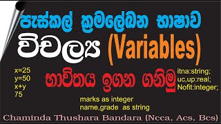 Pascal programming language. How to use  variables in pascal  GCE OL ICT in sinhala (it plus)