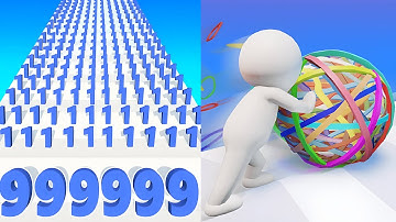 🎮 Number Run N Merge Master Game VS Rubberball Runner - All Levels SpeedRun Gameplay Android iOS Ep