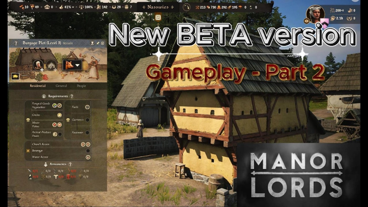 Manor Lords - Playing with Beta version on new 2 lakes map - Part 3