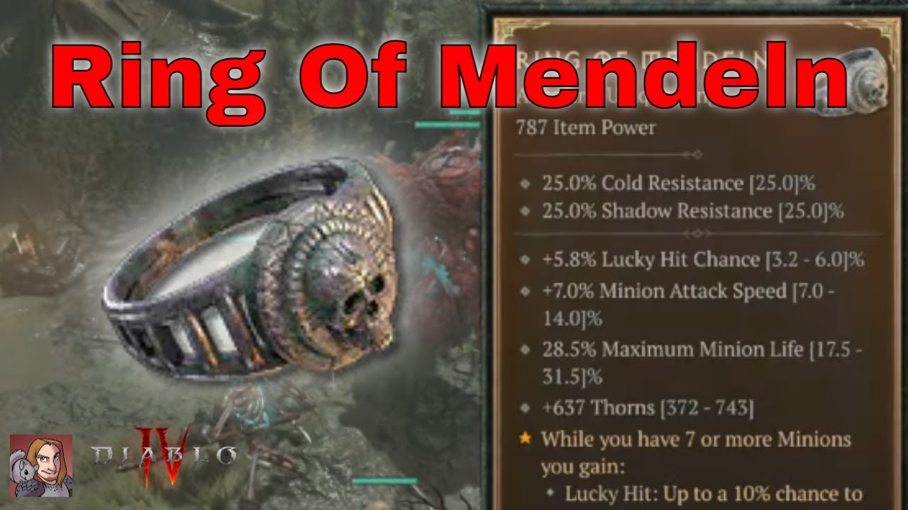 Diablo IV Unique Items - Ring Of Mendeln (Necromancer Ring) 