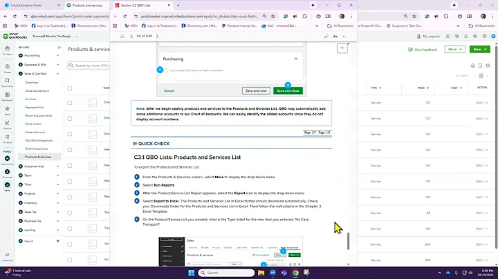 Butler QuickBooks Online Connect Chapter 3 Mookie The Beagle Conciege