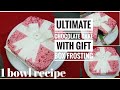 1 Bowl Recipe Of Super Moist Chocolate Cake||Giftbox Frosting||Fondant Ribbon ||Chocolate Ganache||