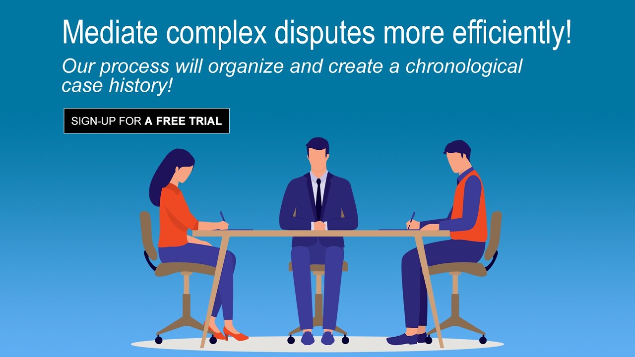 Mediate complex legal disputes faster and more efficiently! Online Dispute Resolution!