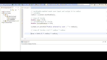Area and Circumference of the Circle in Java through Scanner.